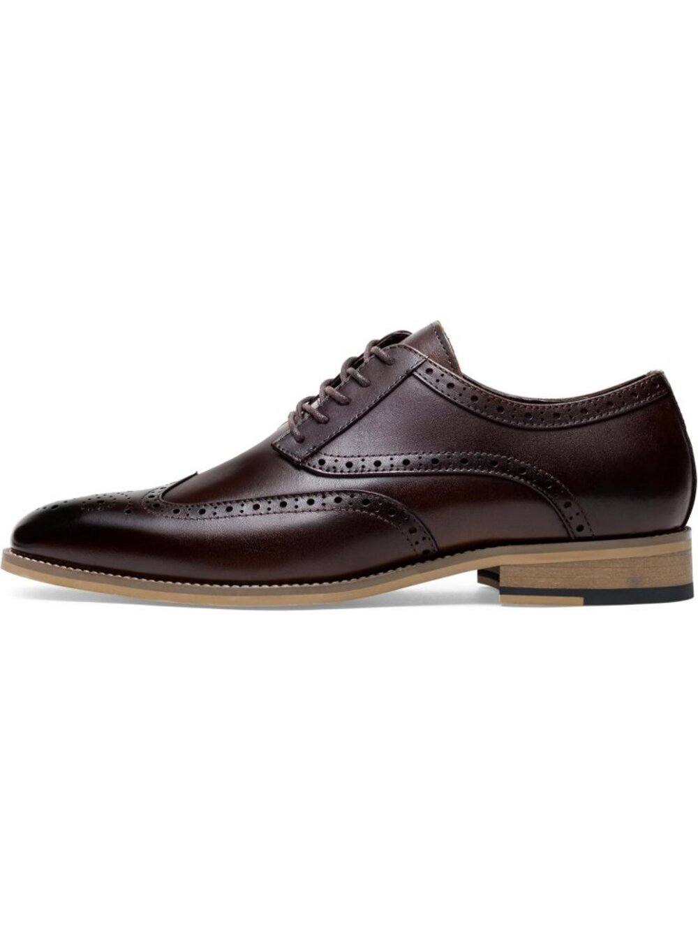 Men's Dark Brown Lace LaTeX Insoles Classic Oxford Business Formal Dress Shoes